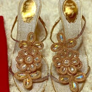 RENE CAOVILLA  jewel encrusted heels